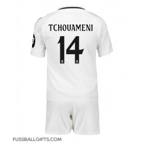 Real Madrid Aurelien Tchouameni #14 Fußballbekleidung Heimtrikot Kinder 2024-25 Kurzarm (+ kurze hosen)